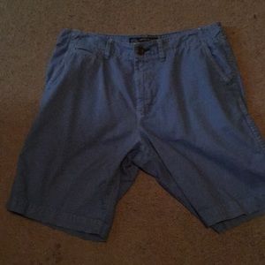 Men’s blue shorts.